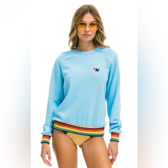 Aviator Nation Rainbow Crewneck Sweatshirt - Picture 1 of 9